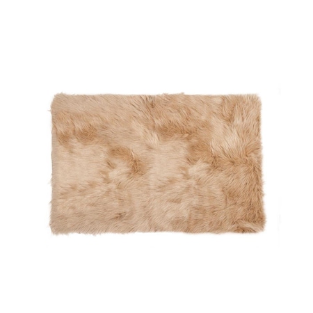 Palacedesigns 2 x 3 ft. Hudson Faux Fur Rectangular Rug - Tan PA3679332